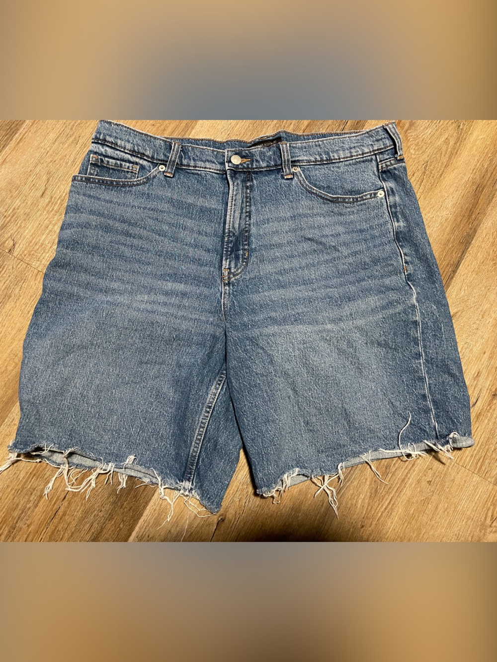 Banana Republic Mid-Rise Distressed Blue Denim Shorts